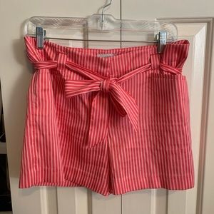 LOFT Coral pink striped shorts